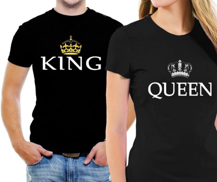 King Queen, Couple T-Shirts His Hers Sale in Jamaica 